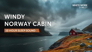 Windy Norwegian Cabin - 10 Hours Sleep Sound - Black Screen