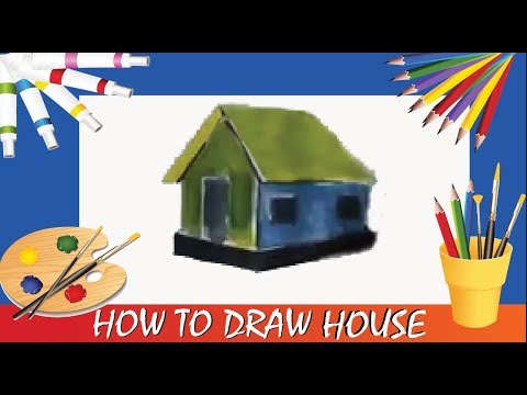 How to Draw House Coloring Pages (Poster Color) – View and Draw – White ...