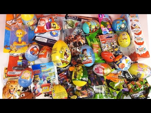 30 Surprise Eggs! Cars Ben10 Angry Birds SpongeBob ToyStory Lego Minifigures TheSurpriseEggs Video