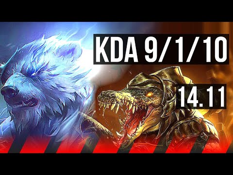 VOLIBEAR vs RENEKTON (TOP) | 9/1/10, Legendary | EUW Grandmaster | 14.11