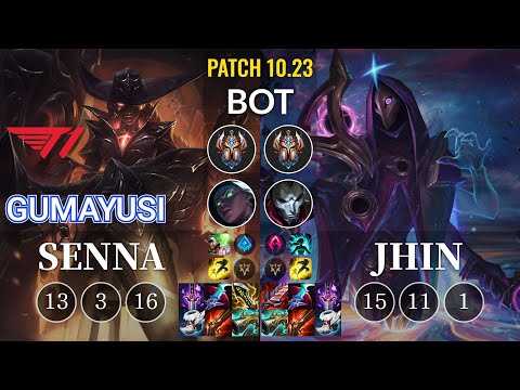 T1 Gumayusi Senna vs Jhin Bot - KR Patch 10.23