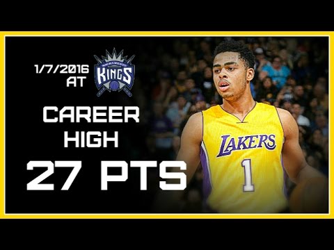 D'Angelo Russell Career High vs Kings 27 pts, 4 ast / Full Highlights (1/7/2016) HD