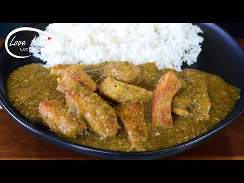 Carne de Puerco en Salsa Verde de Tomatillo Pork in Green Chili