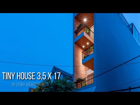 2024 Tiny House Concept 3.5 x 17 Meters with a Combination of Brick and Wood Materials
