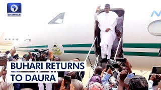 Jubilation As Buhari Returns To Katsina After Hand