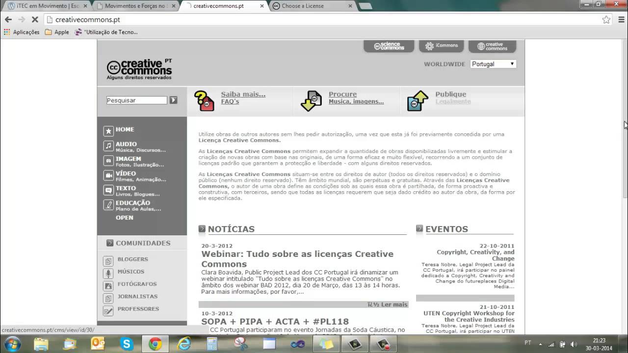 Criar uma licença Creative Commons