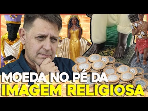 O que fazer com as moedas deixadas aos pés das imagens?
