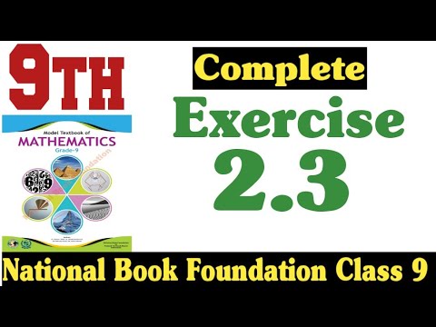 class 9 maths chapter 2 exercise 2.3 new book | national book foundation class 9 maths|fazal academy