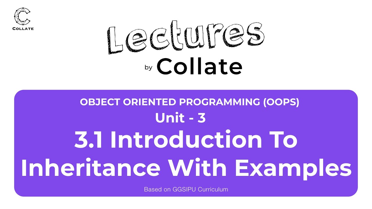 3.1 Introduction to Inheritance with Examples | OOPS | Unit - 3 | IPU