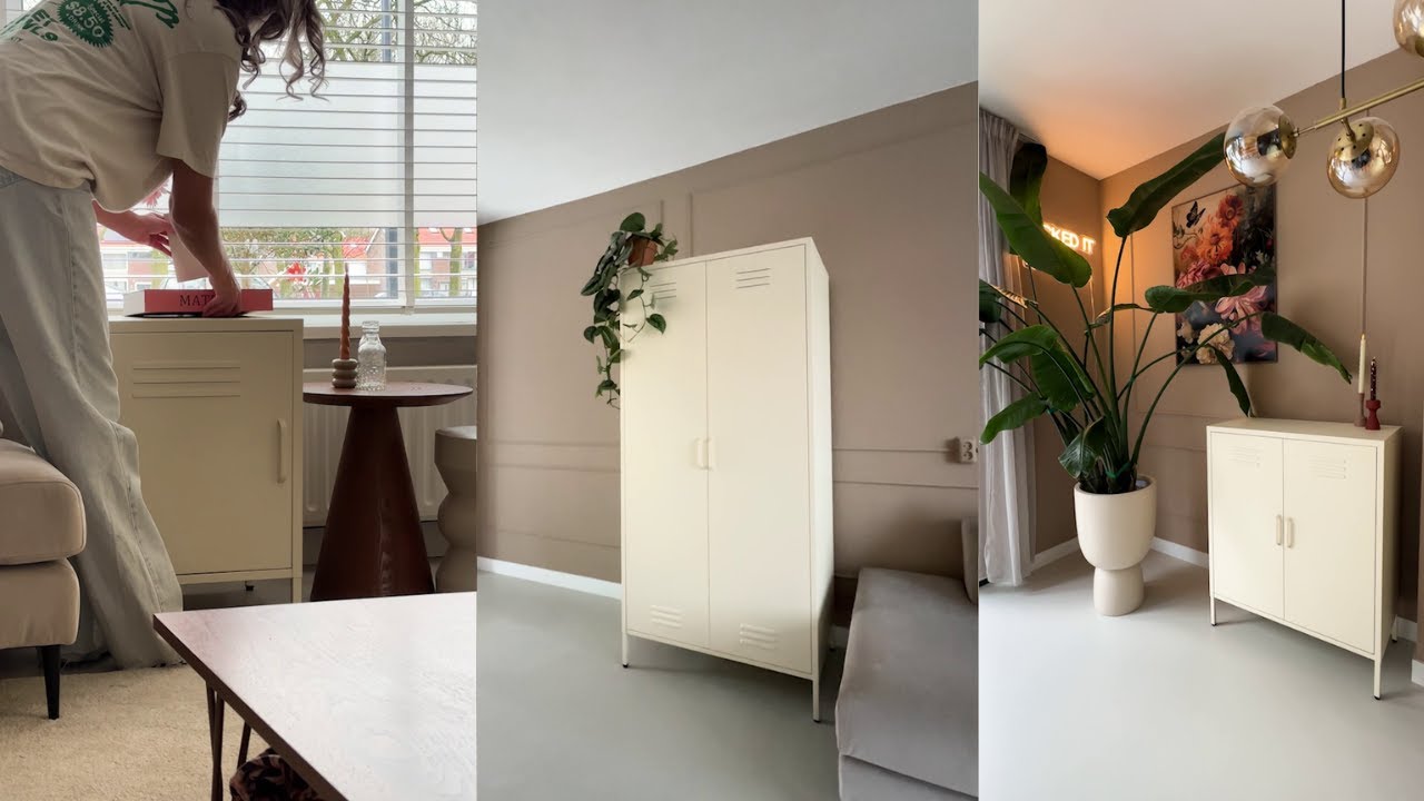 MaximaVida metalen kleding lockerkast Finn 90 x 50 x 185 cm zwart - 8 schappen