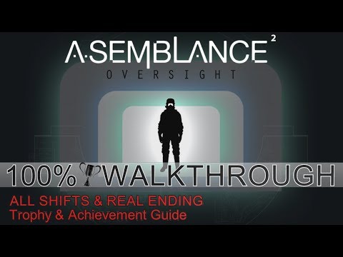 Asemblance Oversight 100% Full Walkthrough - Trophy & Achievement Guide - All Endings/Secrets