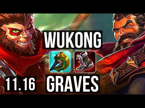 WUKONG vs GRAVES (TOP) | 4.3M mastery, 7/0/4, 2700+ games, Godlike | KR Master | v11.16