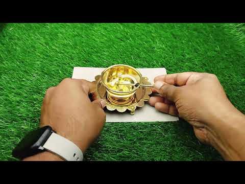 Brass Akhanda Diya Oil Lamp Deepam for Home and Temple video