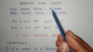 Bronsted Lowry concept for acid and bases | theories of acids and bases | bronsted Lowry theory