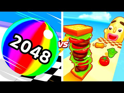 Sandwich Runner vs Ball Run 2048 🥪⚽️💥 NEW Update Level Gameplay Walkthrough (Android iOS) K3Z