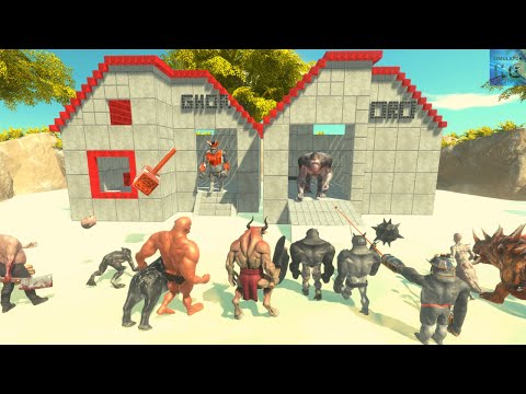 Infernals + Primates + Fantasy Attack Goro and Ghor Hammer - Animal Revolt Battle Simulator