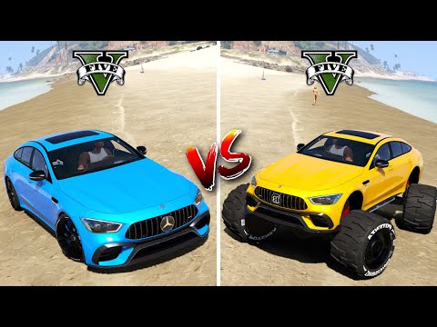 Monster Truck Mercedes Car vs Normal Mercedes Car in GTA 5 🚗 Which is the Best?