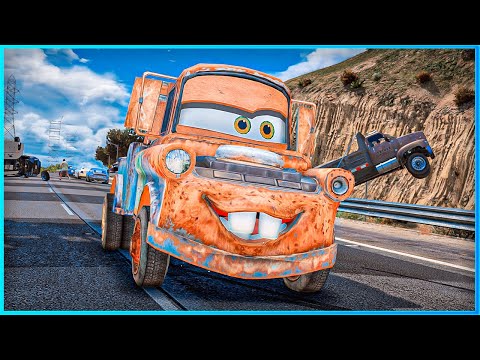 *CRAZY* Cars Tow Mater Crashes Ep.10 – GTA 5