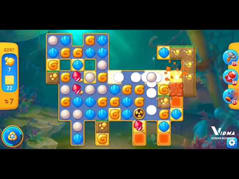 Fishdom. 8247 level no boosters and diamonds - 13 moves