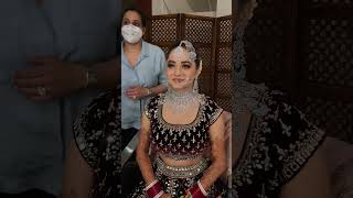 My stunning bride in wine colour lehenga !