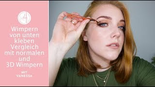 Falsche Wimpern von UNTEN Kleben?! | Vergleich zwischen normalen und 3D Wimpern | kosmetik4less.de