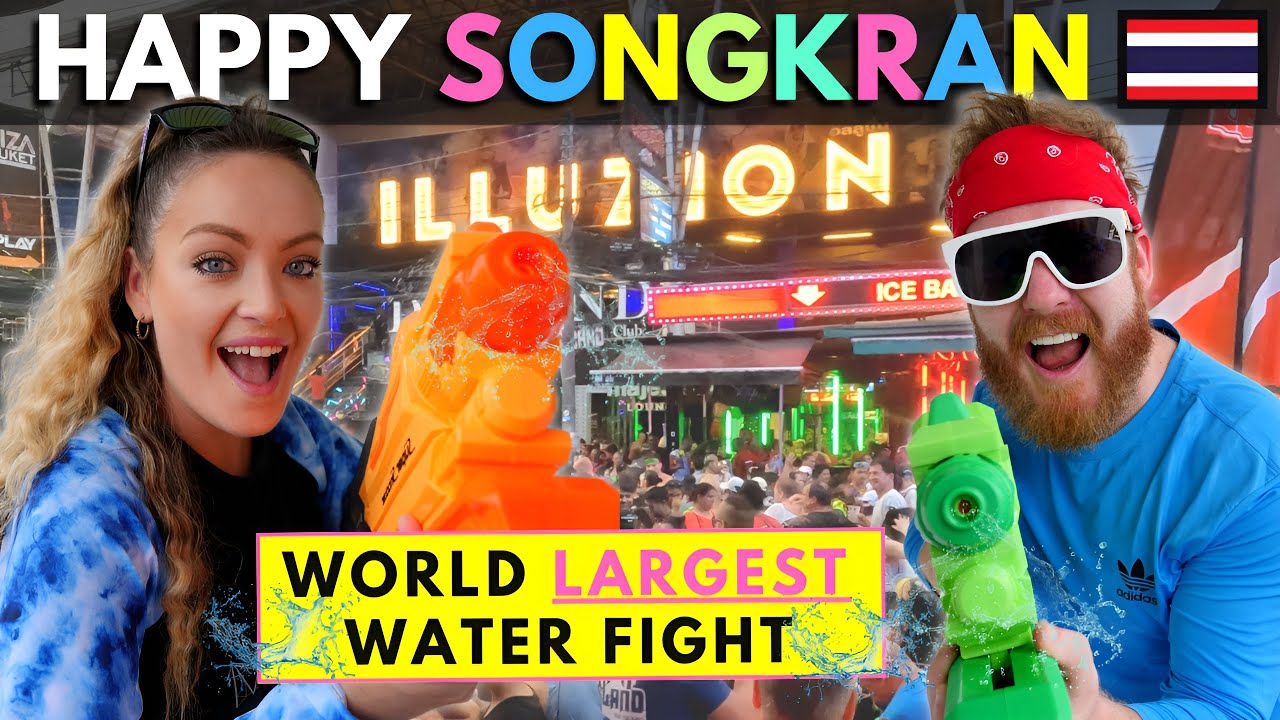 Experience the vibrant celebration of Songkran Festival through the eyes of enthusiastic tourists in this captivating video.