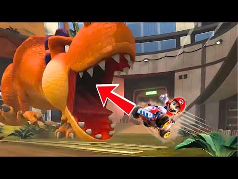 What Happens if you go INTO The T Rex's Mouth in Mario Kart World?