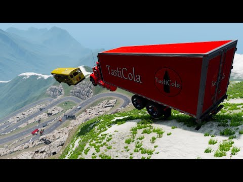 Heavy Vehicle High Speed Jump From Danger Mount (Crash Test) #2 - BeamNG drive Total Car Damage