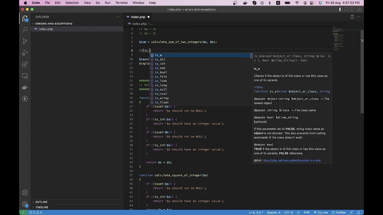 PHP Exceptions Handling | FarazDev