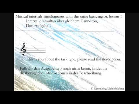Musical intervals simultaneous, same bass, major, lesson 1 | Ear training | Gehörbildung