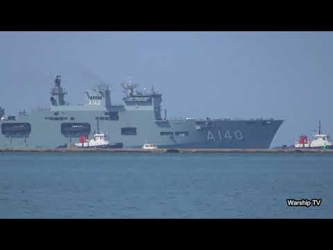 PHM ATLANTICO A140 (EX HMS OCEAN) UNDERGOING SEA TRIALS IN PLYMOUTH SOUND - 20th July 2018