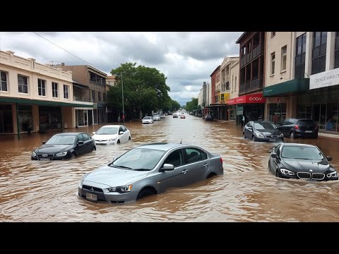 Heavy Rain Triggers Severe Flooding in Kingaroy, Queensland: Roads and Cars Submerged