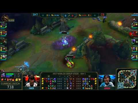 Worlds 2017 Championship - SKT Vs. C9 - Faker 2v1 Outplay