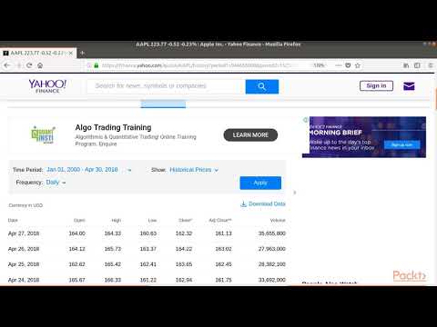 Apache Spark Deep Learning Recipes Downloading Stock Market Data for Apple | packtpub com