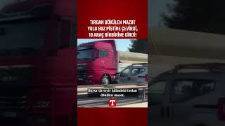 Tırdan Dökülen Mazot Yolu Buz Pistine Çevirdi: 10 Araç Birbirine Girdi