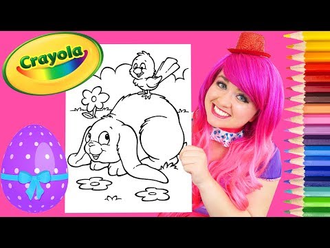 Coloring Easter Bunny & Chicky Crayola Coloring Book Page Prismacolor Pencils | KiMMi THE CLOWN Video