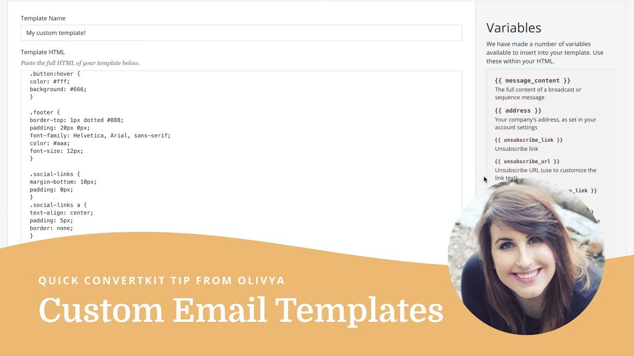 How to create a custom HTML email template in ConvertKit