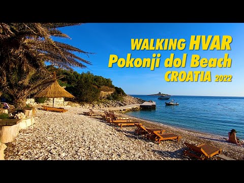 Walking HVAR Pokonji dol Beach Croatia !!! 4K Walking Tour Pokonji dol Beach HVAR Island Croatia !!