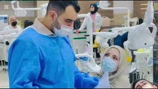 جانب من عمل الطلبة في عيادات امراض اللثة - كلية طب الاسنان جامعة المستقبل