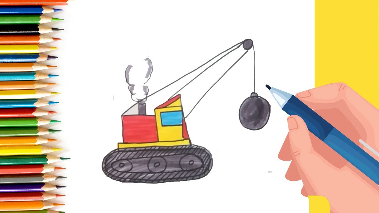 How to Draw easy Ball Crane step by step for Kids   #shorts