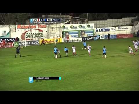 Gol de Olego. Atlético Paraná 0 - All Boys 1. Fecha 23. B Nacional 2015. FPT