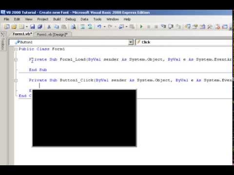Visual Basic 2008 Tutorial Create New Font