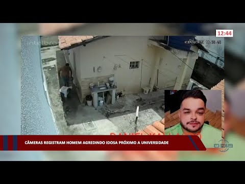 Câmeras registram homem agredindo idosa próximo a Universidade 08 03 2023