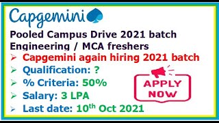 Capgemini is again hiring freshers, % Criteria: 50%, Salary 3 LPA, How to apply? How to prepare?