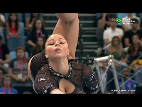 PAN DE GINÁSTICA ARTÍSTICA 2022 - Flavia Saraiva se apresenta na trave; Brasil é ouro por equipe