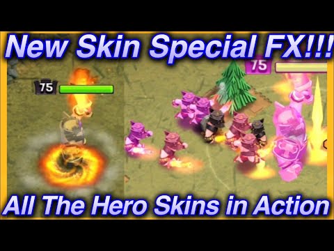 New Hero Skin Special Effects SFX All the hero skins Champion King Pirate Warden Skins unlocked coc