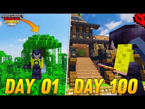 I Survived 100 Days in Jungle Only World in Minecraft Hardcore(hindi) - Minecraft 100 days