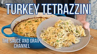 Leftover Turkey? 🍗 Try this Creamy Turkey Tetrazzini with a Totally Homemade Sauce! Turkey Casserole