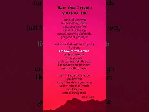 Ariana Grande - Hate That I Made You Love Me (Lyrics)