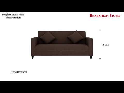 Morpheus Brown Fabric Three Seater Sofa - BS-FSFTSSOFA-180
